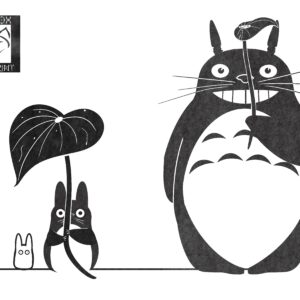 my neighbor totoro characters under leaf umbrellas